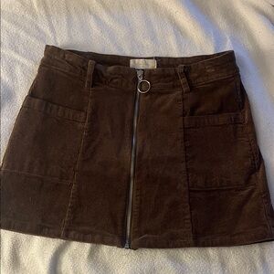 Altar'd State Chocolate Corduroy Mini Skirt